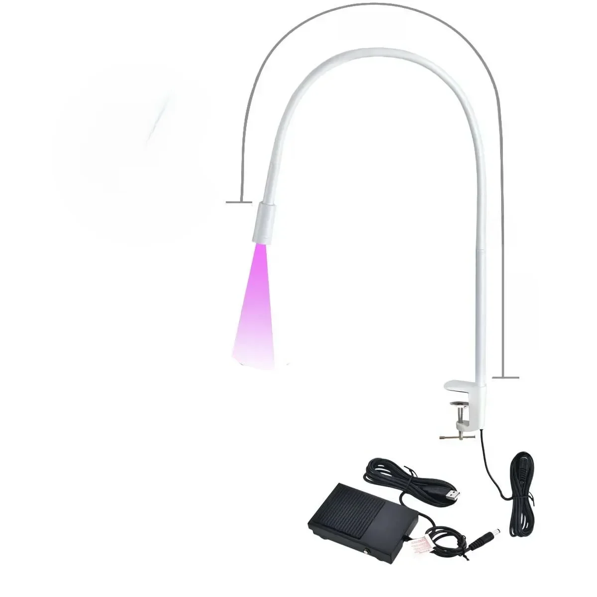 LED UV klej światło utwardzające światło ultrafioletowe USB UV piękne rzęsy manicure sztuczne rzęsy do szczepienia ślad stóp przełącznik lampy podłogowej — 2