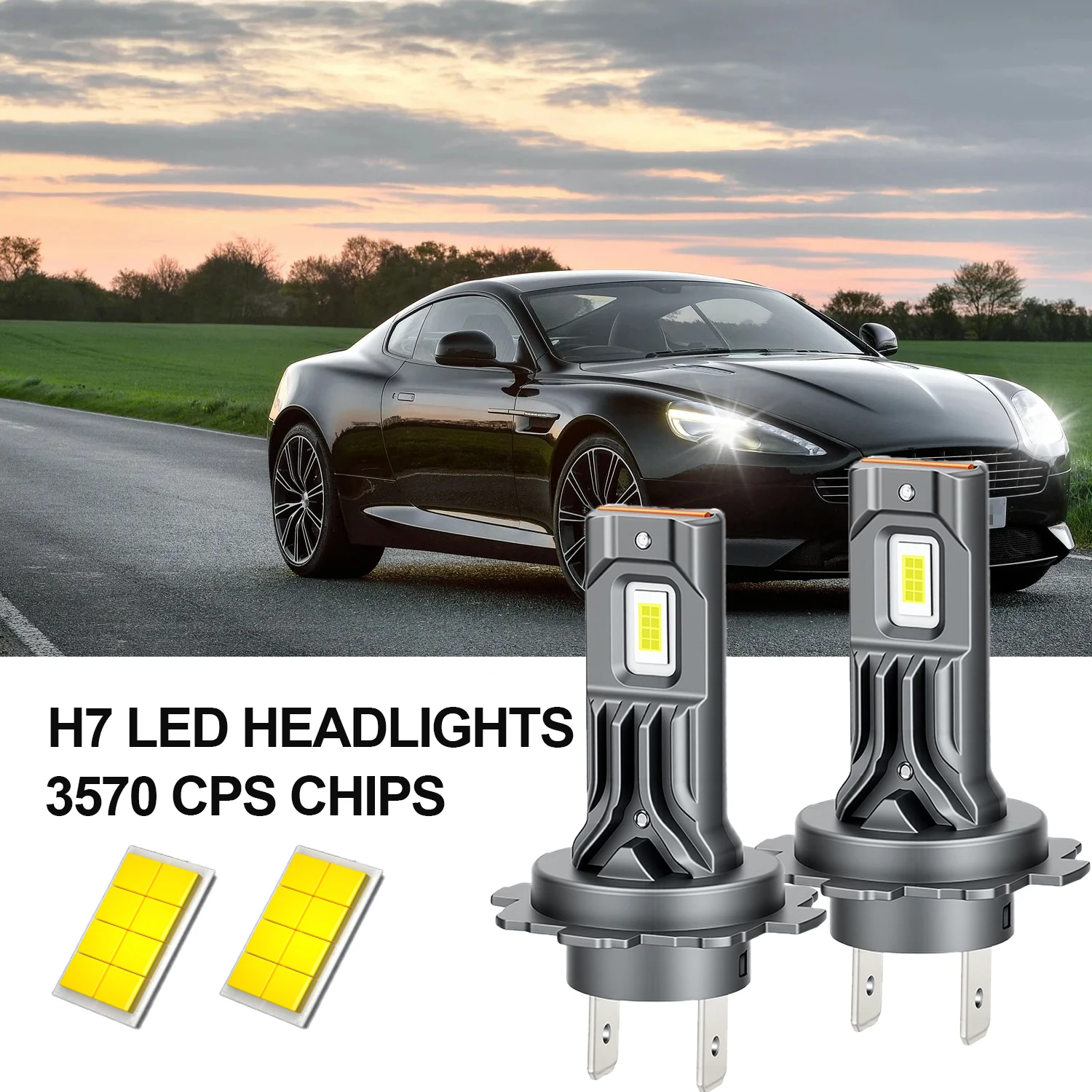 H7 LED Headlight Bulbs 120W 30000LM H7 LED Light Auto Headlight fog 6000K 3570 CSP Headlamp NO Turbo Fan Head Light
