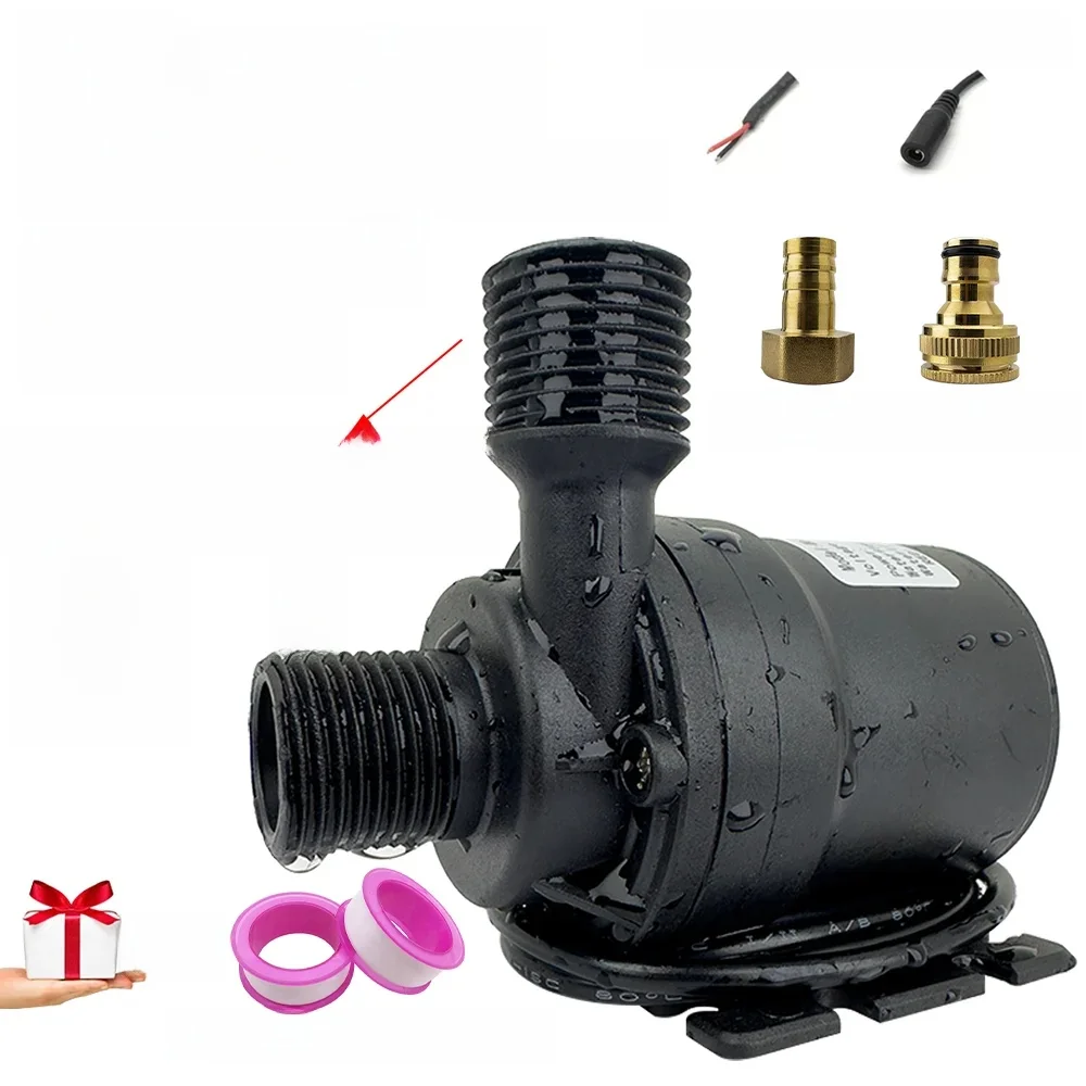 Pompe à eau à moteur sans balais DC12V, DC24V 1000L/H, pompe Submersible à tête de 8M 1/2 ", chauffe-eau de fontaine, pompe de surpression de douche, IP68