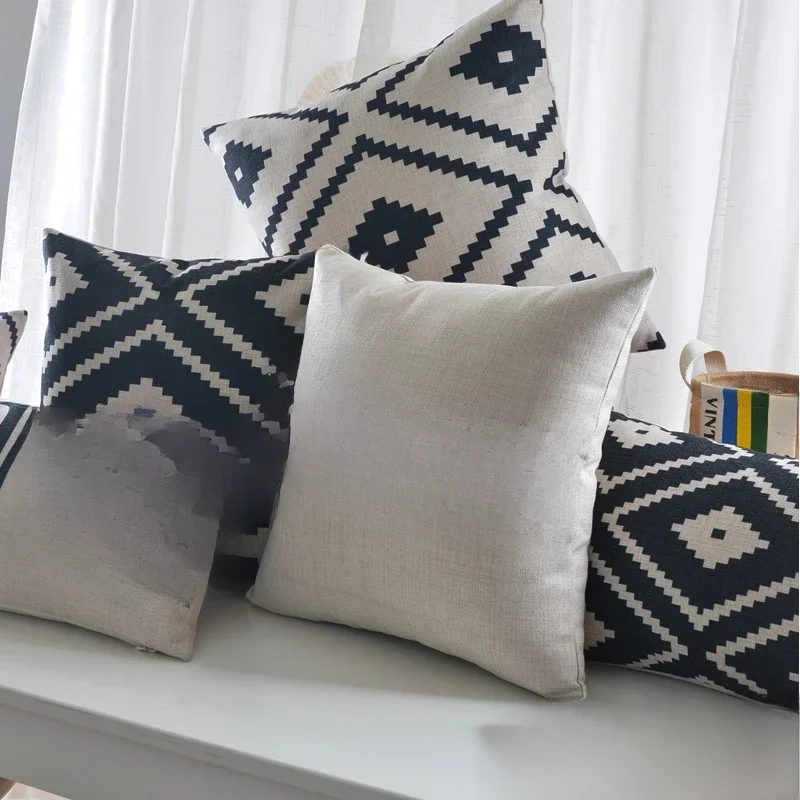 Geometryczna poszewka na poduszkę czarny biały dekoracje domowe w stylu nordyckim niestandardowa poszewka na poduszkę 30*50Cm poduszki dekoracyjne Dropshipping poduszki do rzucania — zdjęcie 2