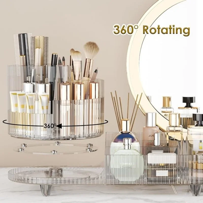 360°Rotating Makeup Organizer Makeup Brush Holder Cosmetic Storage Box Makeup Storage Organizer Pencil Holder Lipstick Organizer