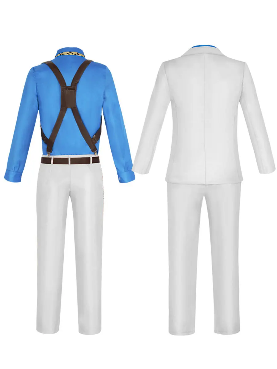 JJK 나나미 코스프레 의상 Jujutsu Kaisen Kento 나나미 역할 놀이 흰색 정장 검은 셔츠 복장 할로윈 코스프레 파티 남성용