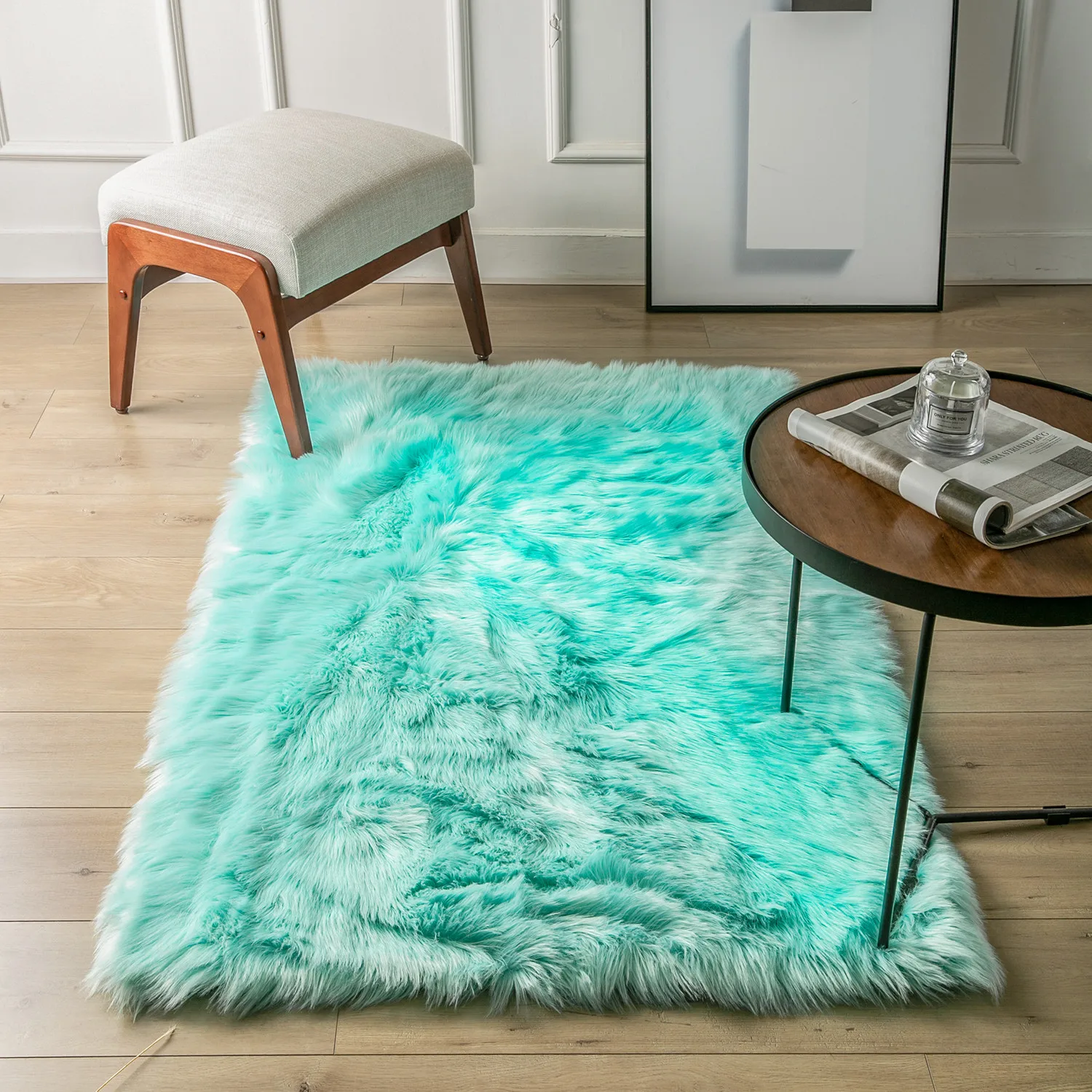 

Ashler HOME DECO Ultra Soft Large Rectangle Faux Sheepskin Fur Rug White Fluffy Area Shag Rug Carpets for Bedroom Living Room