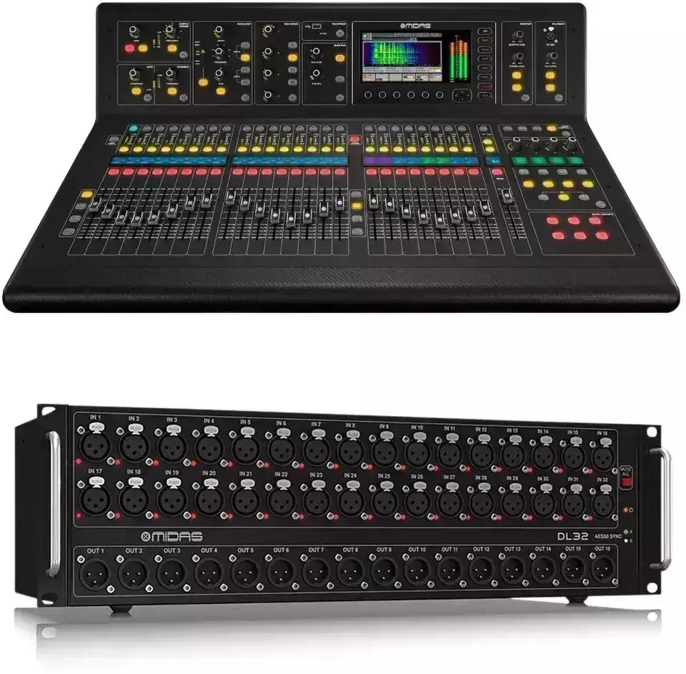 Top Discount Sales New Midas__M32R Live Digital Mixer + DL32 Stage Box + 150' Cat5 Network Cable Spool