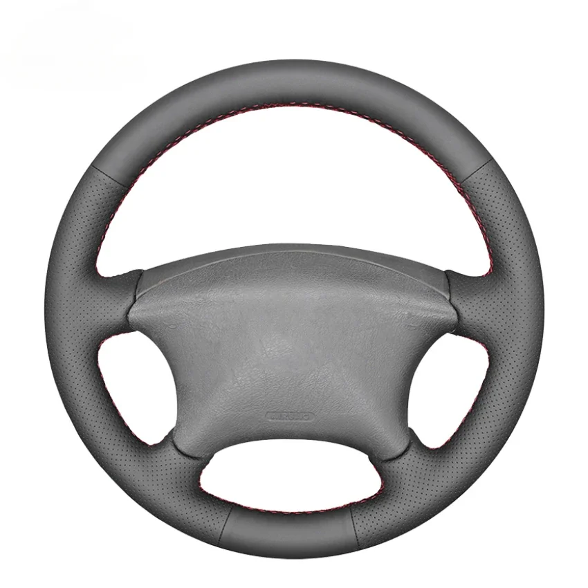 Pokrowiec na kierownicę z czarnej sztucznej skóry do Citroen Xsara Picasso Berlingo C5 2001-2010 Peugeot Partner 2003-2008 — zdjęcie 2