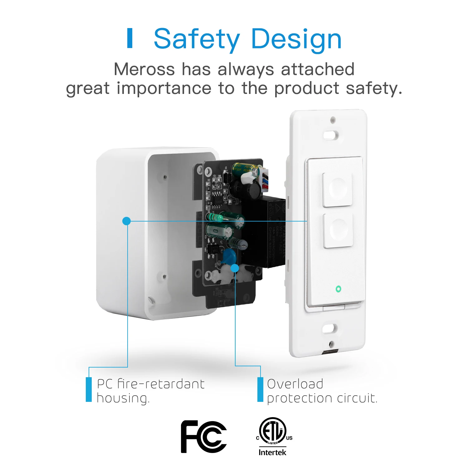 Meross Interruptor Dimmer Inteligente Com Controle Remoto, WiFi Interruptores De Luz De Pólo Único, Lâmpada Regulável, Work HomeKit, Alexa, Google,