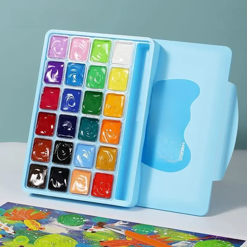 Zestaw farb gwaszowych HIMI Jelly, 18/24 kolory 30 ml/1 uncja w etui do przenoszenia nieprzezroczysty obraz akwarelowy idealny dla początkujących artystów — zdjęcie produktu 7