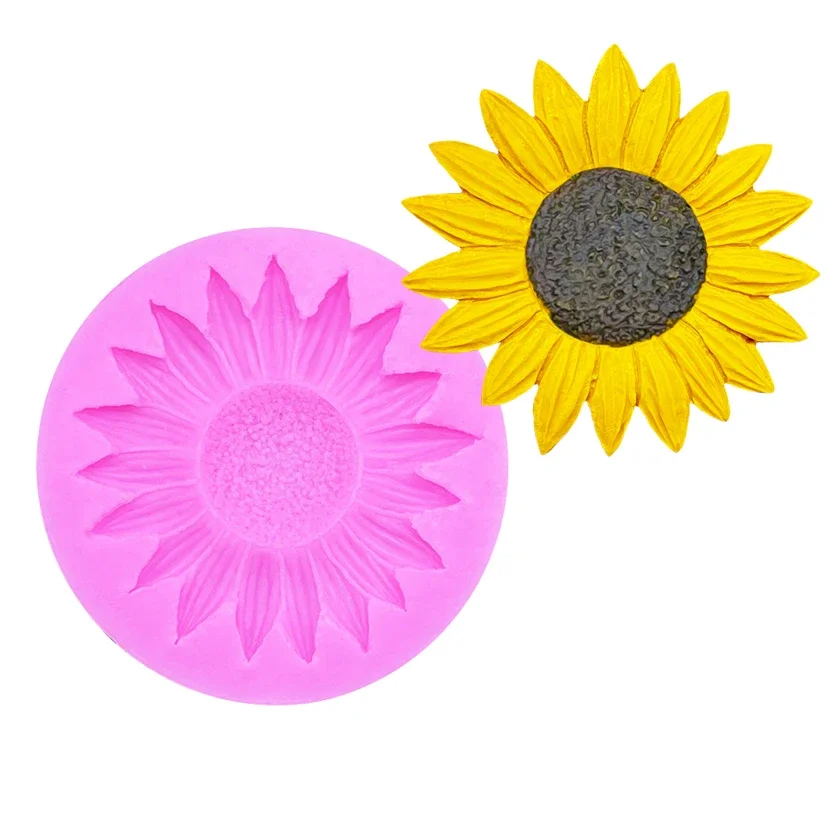 Moule en silicone Tournesol pour Sugarcraft, chocolat, cupcakes, outils de décoration de gâteaux en fondant
