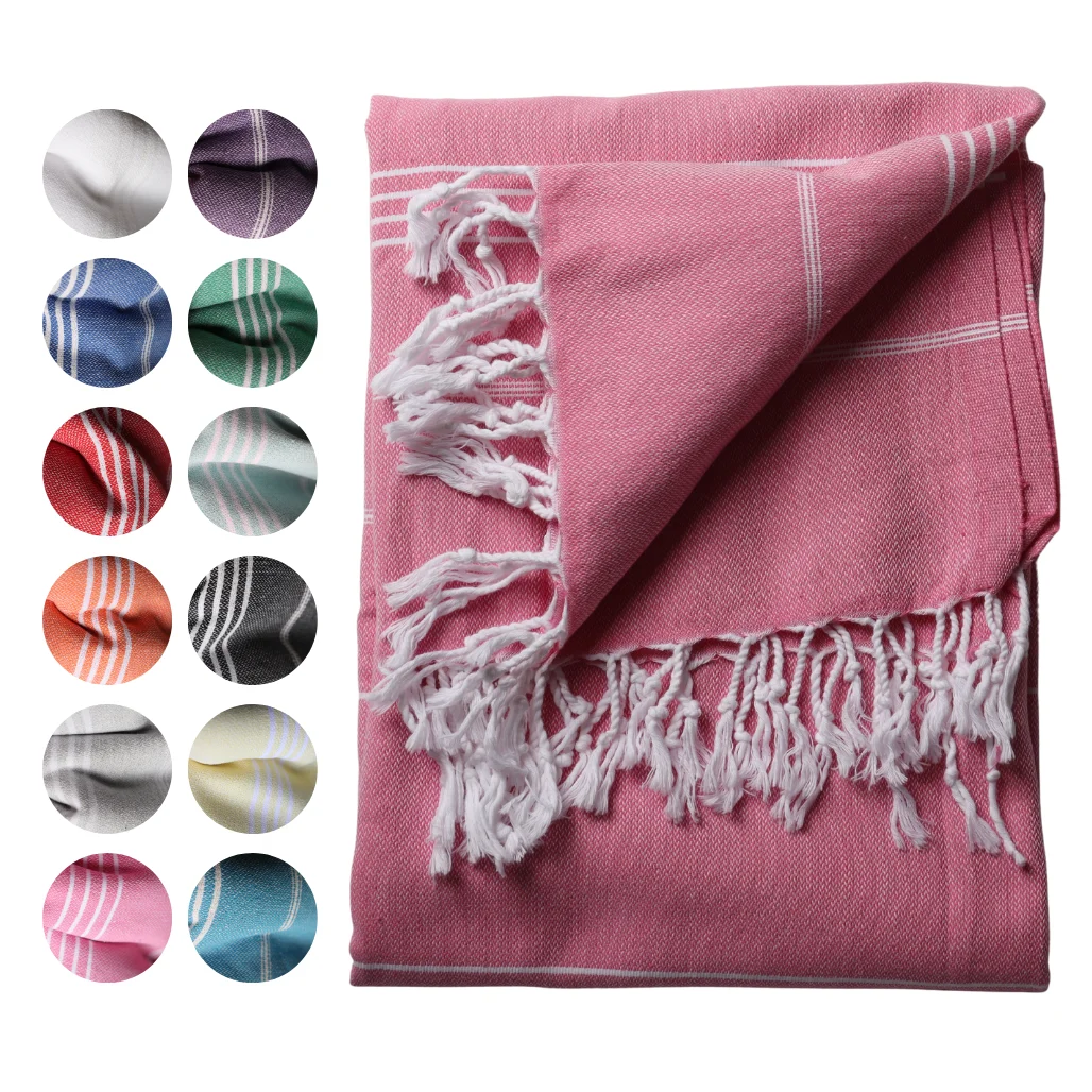 Hammam Towels, Turkish Peshtemal for Beach, Bath, Spa, Sauna, Pool, Yoga, Scarf. 100% Cotton Thin, Oversized, Quick-dry Wrap.