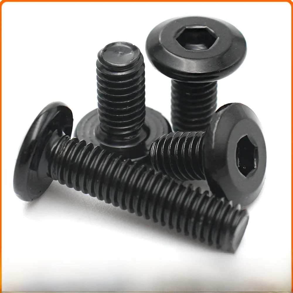 50-10 pièces noir 304 acier inoxydable M3 M4 M5 M6 M8 hexagone douille hexagonale hypoténuse vis à tête plate boulon pour meubles latéraux vers le bas