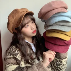 Retro elegant octagonal hat beret female Japanese retro autumn and winter octagonal newsboy hat ŃŠ°ŠæŠŗŠ° Š¶ŠµŠ½ŃŠŗŠ°Ń