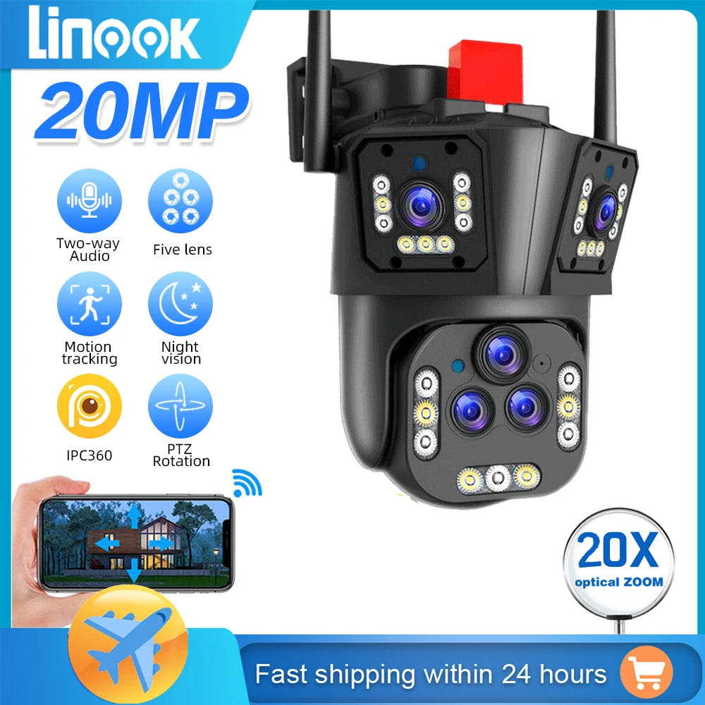 linook wireless outdoor circuito fechado wifi camera protecao de seguranca ip 20x zoom 20mp 8k 20x zoom 01