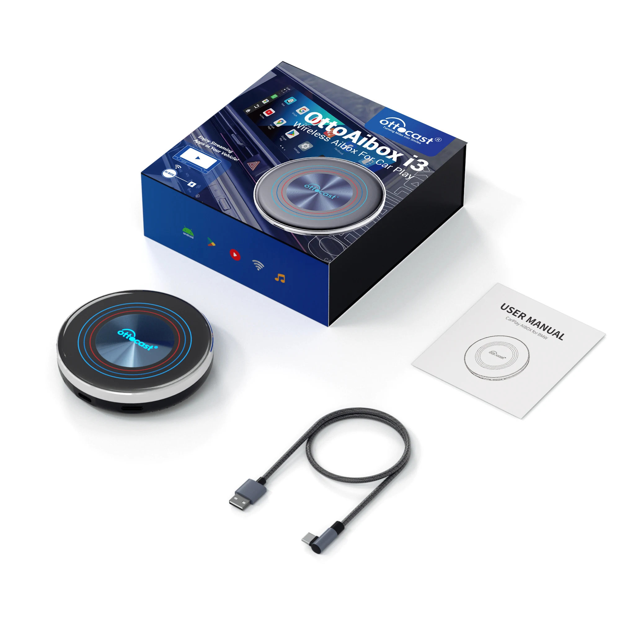 専用AI BOX OttoAibox i3中古品 送料込み OttoAibox i3 BMW Exclusive Android 13 Wireless CarPlay AI Box