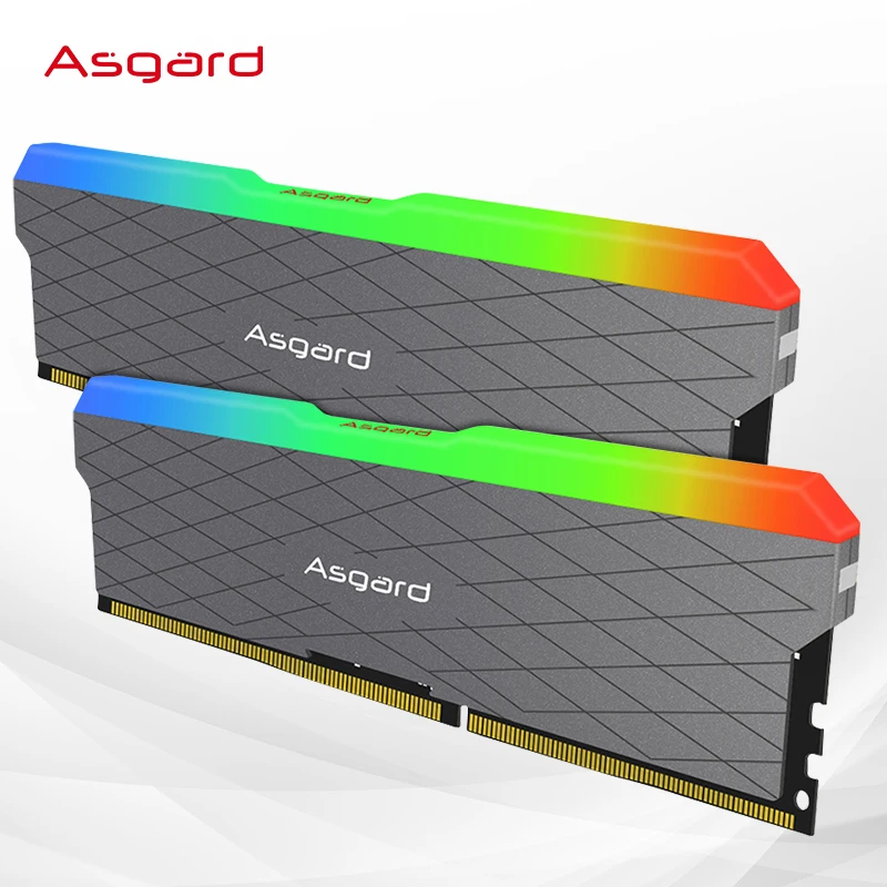 Asgard-Dual Channel DDR4 RGB RAM para desktop, iluminação impressionante, DDR4, 8 GB, 16 GB, 32 GB, 3200MHz, Memória DIMM Ram, 1.35V, W2