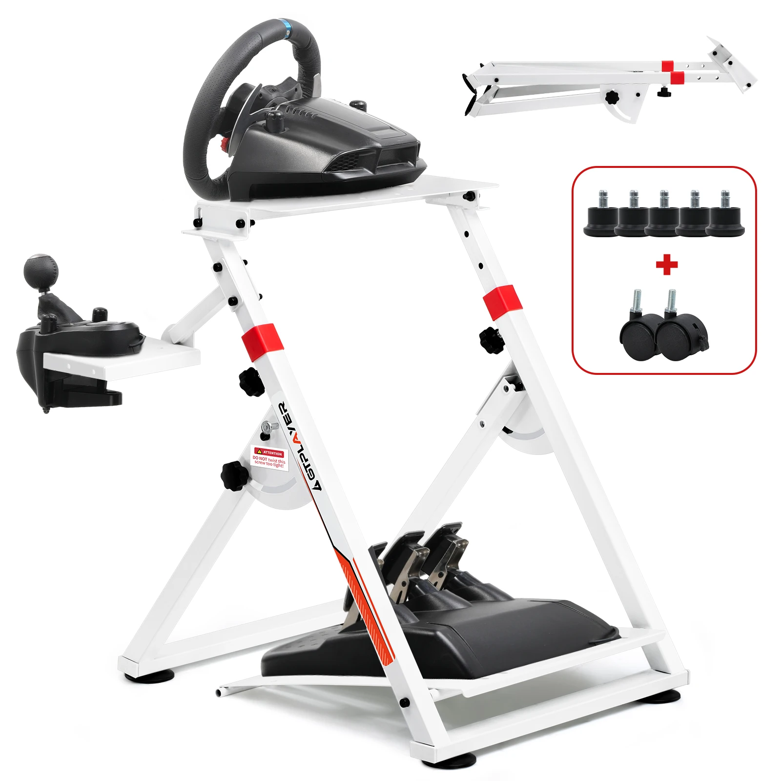 GTPLAYER Stuurwielstandaard voor stuurwiel Gaming stuurwielstandaard Racestuurwielstandaard met V1 V2 versnellingspookhouder Kantelbaar frame PS4 Xbox PC