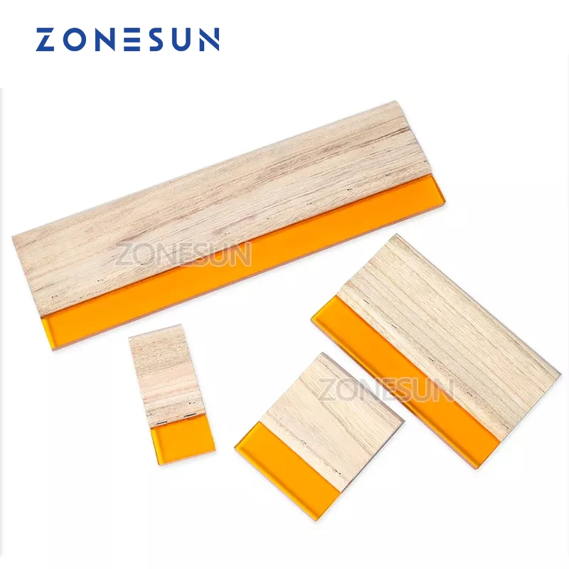 ZONESUN Silk Screen Printing Squeegee Board Wearproof Wood Rubber Ink Scraper Blade Scratch Board Tool For Print Glass T-shirt