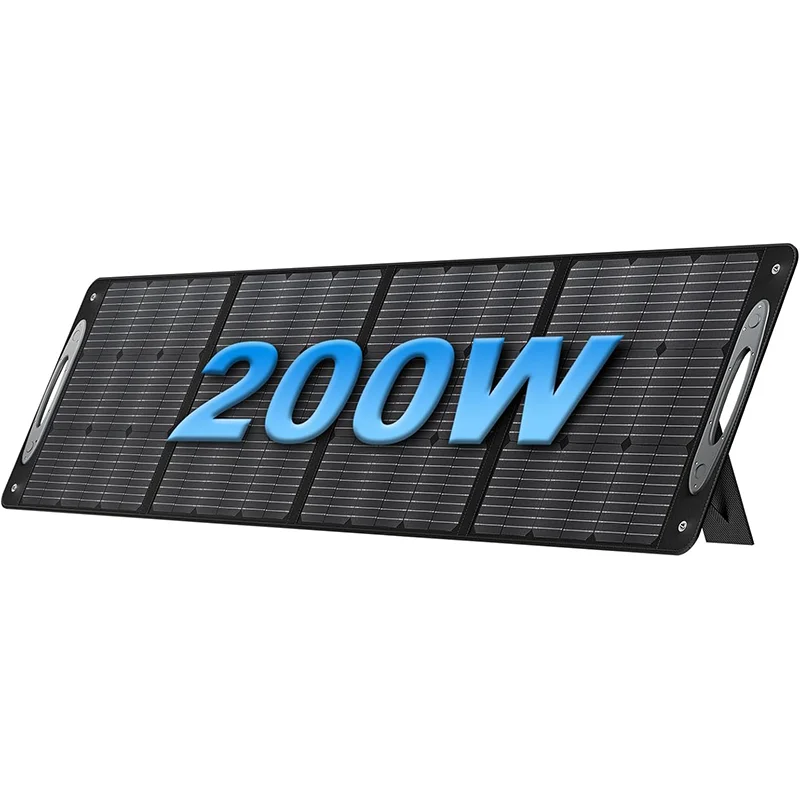 OUKITEL PV200 200W Tragbares Solarpanel, IP68 Wasserdicht, Faltbares Solarpanel mit 21V Ausgang, Verstellbarer Ständer für Solaranlagen
