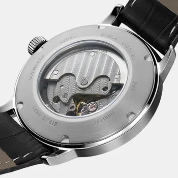 Seagull New Business Watch Men's Mechanical Wristwatches 50m Waterproof Leather Valentine Male Watches Relogio Masculino 6075 3