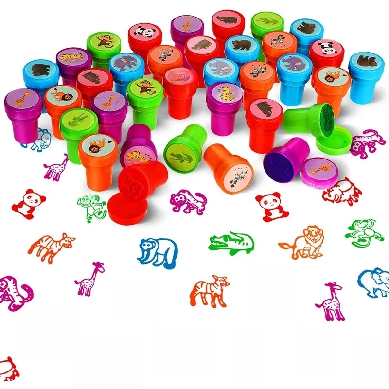 Brinquedo de carimbos sortidos para crianças, carimbos auto-tinta para crianças, selo de rosto
