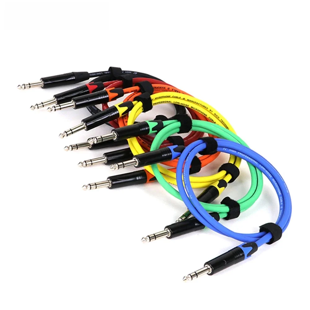 1PC Wysokiej jakości 6,35 mm TRS Kabel gitarowy Kolorowy kabel stereo Jack 1/4 Kabel męski do męskiego Niezbalansowany przewód do wzmacniacza miksera — zdjęcie produktu 7