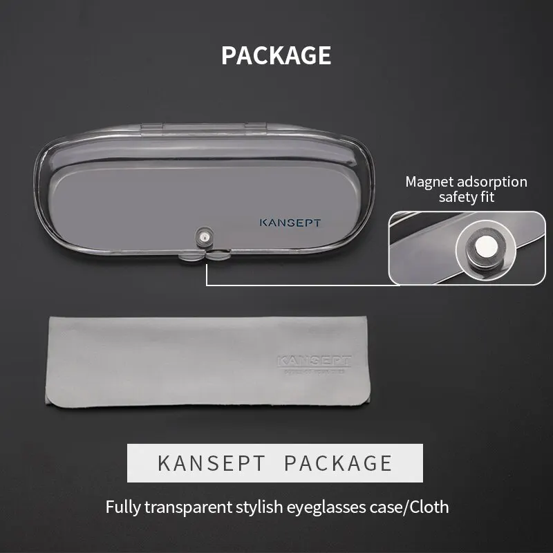KANSEPT Fashion Women Round Big Face Cat Eyeglasses Frames High Quality Myopia Prescription Glasses Men Vintage
