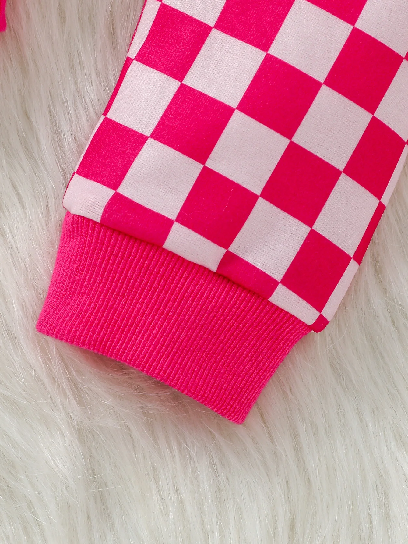 2Pcs Baby Girls Pink Long Sleeve Plaid Sweatshirt +Pants For Fall/Winter Casual Clothing Set