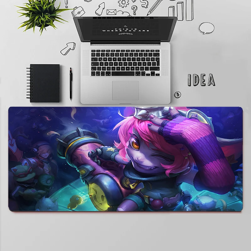 League of Legends Tristana Gaming Mouse Pad แผ่นรองเมาส์ขนาดใหญ่ PC Gamer แผ่นรองเม้าส์คอมพิวเตอร์ Big Mousepad แป้นพิมพ์โต๊ะแผ่นรองเมาส์