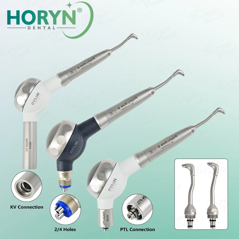 Horyn N Type Dental Air Polisher Handpiece 360 Rotation Teeth Cleaning Powder Spray Prophy Jet Tool 2/4 Hole Dental Equipment