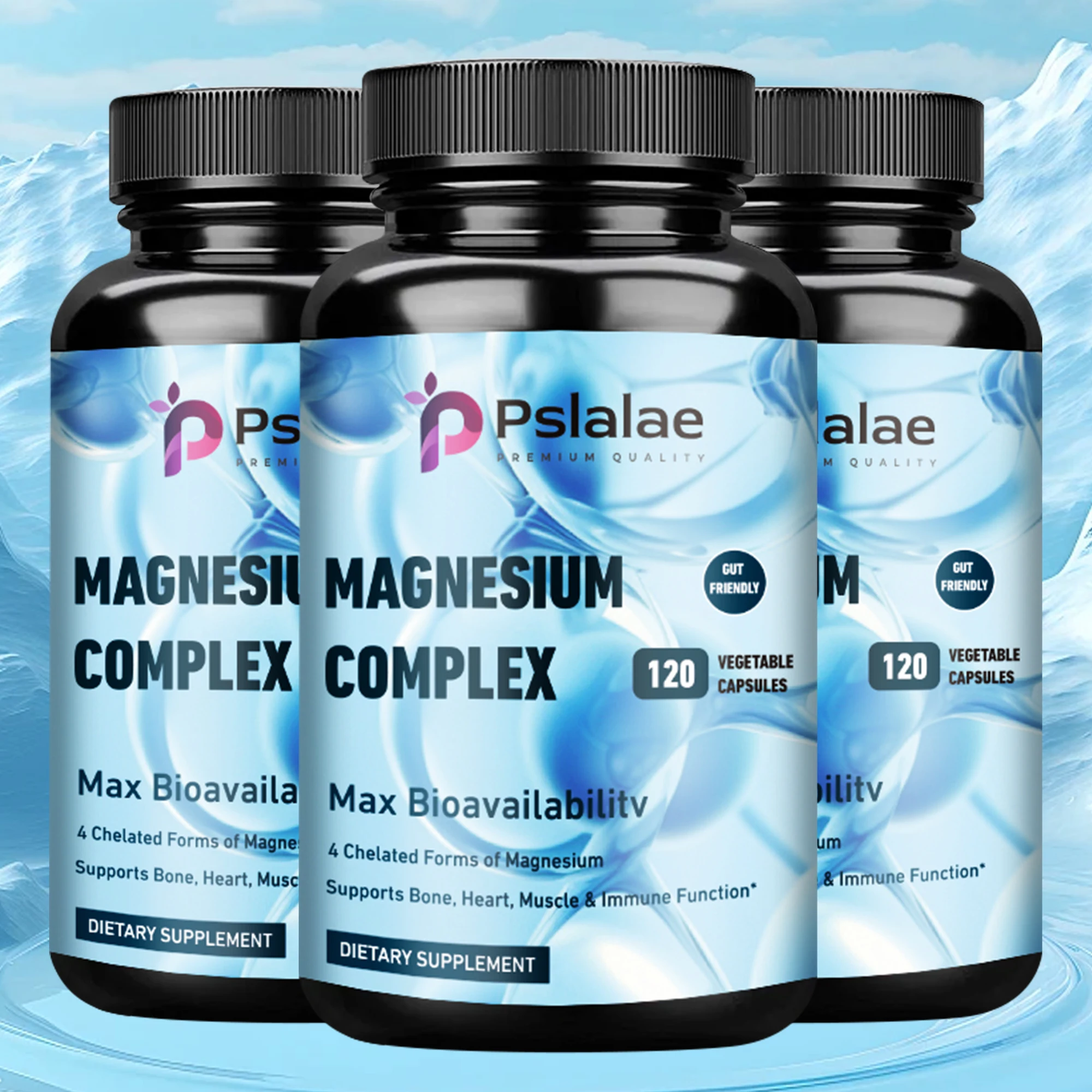 Magnesium Complex - Sleep Support, Stress & Anxiety Relief, Bone, Muscle & Heart Health - 120 Capsules