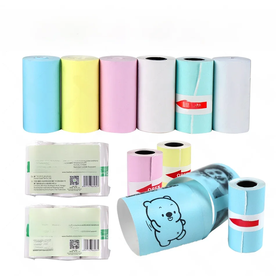 White Color Sticker Label Thermal Paper Rolls for Photo Printer and Color White Receipt Bill Printer Paper Roll for Peripage A6