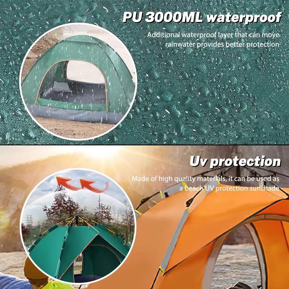 One-Touch Automatische Campingtent, Draagbare Flysheet, Dubbele Deur Tent, Outdoor Strand Vis Helter