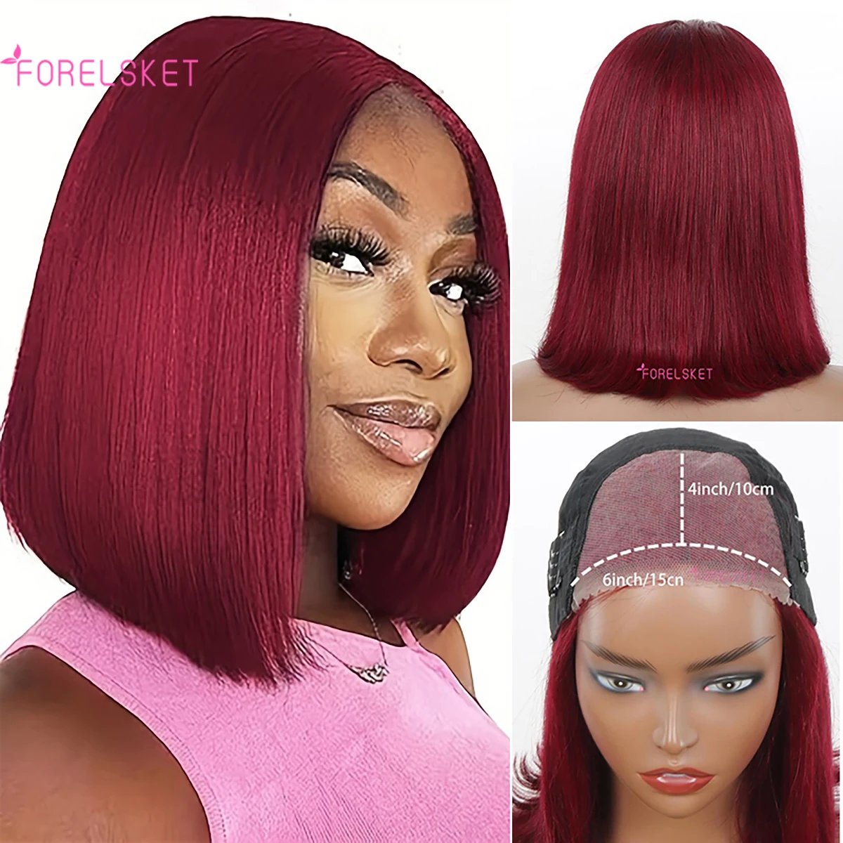 

99J Glueless Wig Human Hair Ready To Wear And Go For Women 6x4 Hd Frontal Straight Burgundy Lace Front Wigs On Sale bob wigs