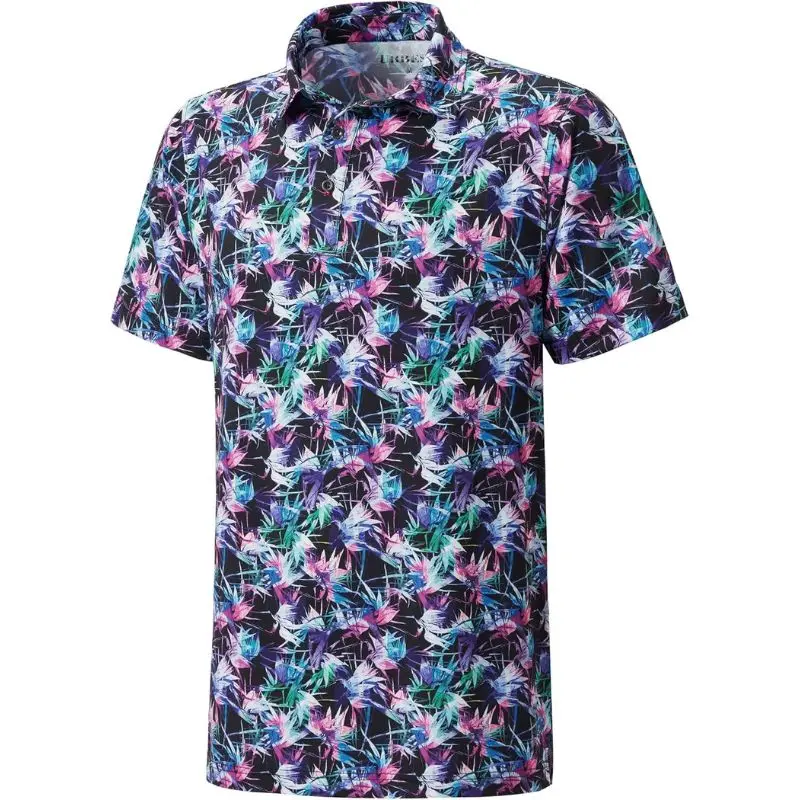 Men's Golf Polo Shirts Dry Fit Short Sleeve Print Performance Collared Polo Shirts