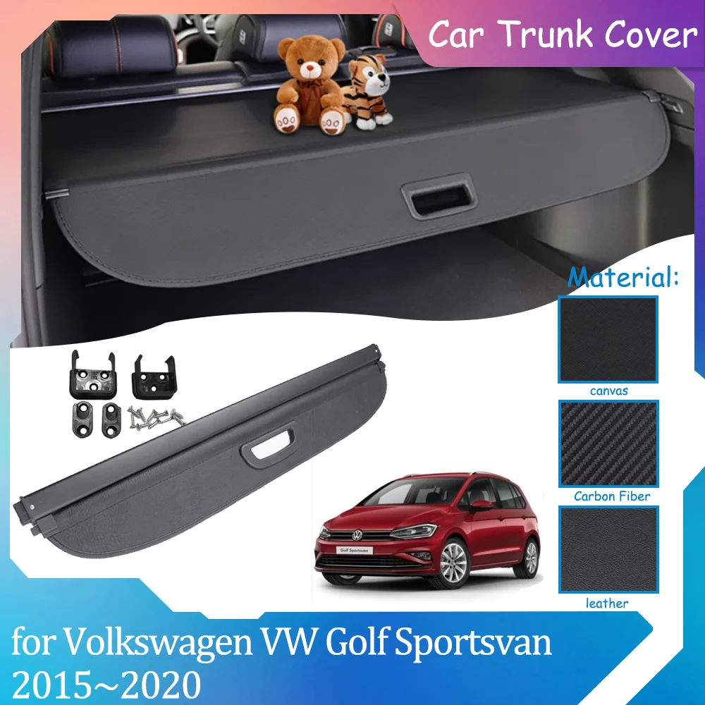 Car Trunk Covers for Volkswagen VW Golf Sportsvan 2015~2020 2016 Luggage Retractable Waterproof Curtain Shelter Cargo Accessorie