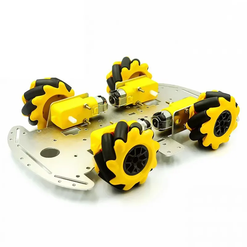 4WD DIY Ultrasonic Intelligent Obstacle Avoidance Smart Car Kit Mecanum Wheel Aluminum Alloy Trolley Chassis for Arduino UNO