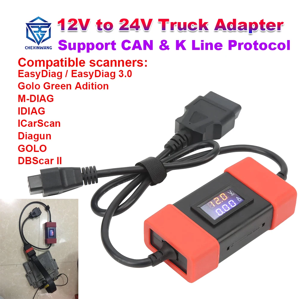 

24V to 12V Heavy Duty Truck Connector Diesel Adapter Cable For Thinkdiag easydiag 3.0 Easydiag 2.0 Golo 3 OBD2 Scannner