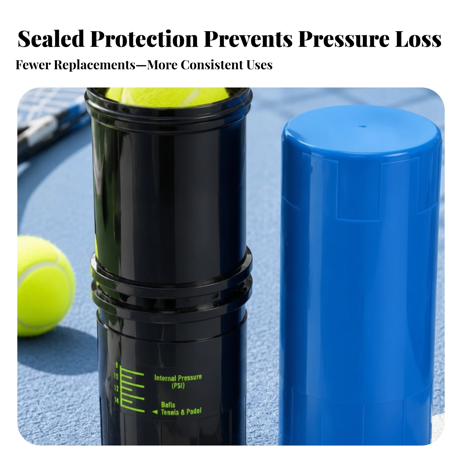 Pressurized Ball Storage Canister Rigid Construction Tennis Ball Storage Canister for Practice matches