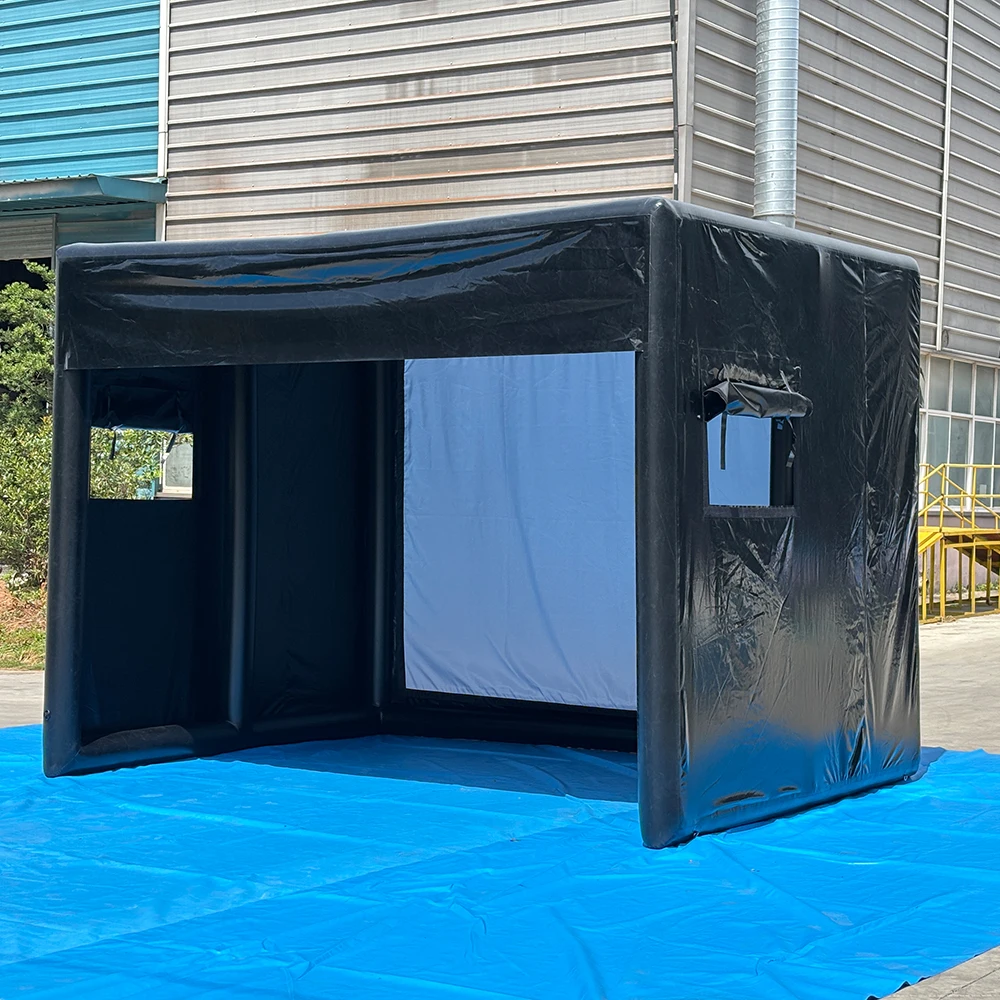 Estoque 13 pés inflável simulador de golfe gabinete interno/externo barraca de balanço para prática de golfe com tela de projeção para todas as habilidades