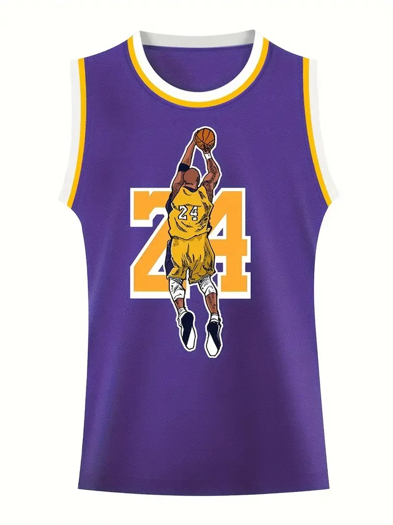 Mężczyźni Legend Kobe 24. Koszulka do koszykówki Kamizelka Retro Tank Top Lekkoatletyka Koszykówka Odzież treningowa Oddychająca sportowa koszulka