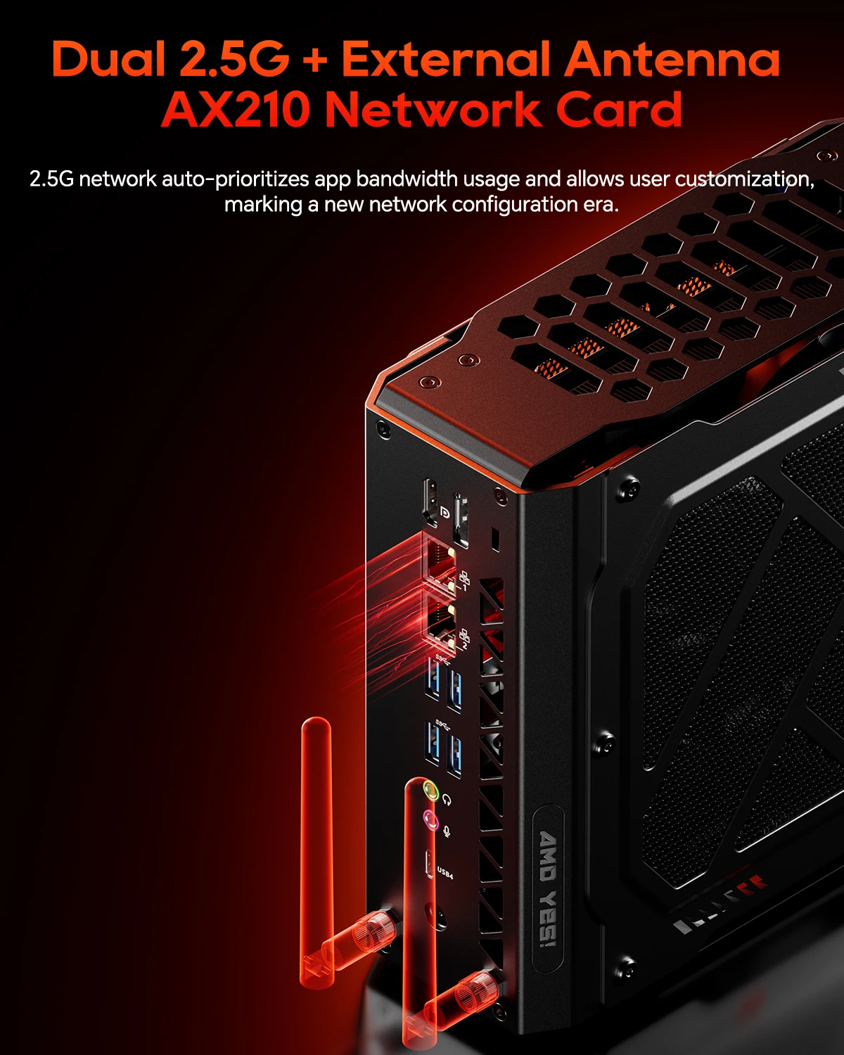 AOOSTAR GODZ Mini PC AMD R7 7435HS 8-core 16-thread Computer DDR5 PCIe 4.0 SSD WiFi 6 High Performance Gaming Desktop Computer