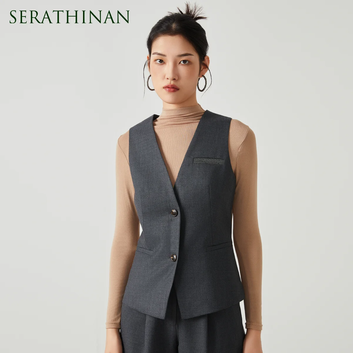Tailored Coat Wool - Gilet da donna K2548W senza maniche