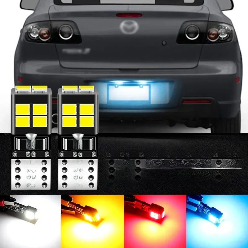 Eclairage de plaque de planificateur LED, W5W, T10, CANbus, Mazda 3, BK, BL, BM, Bouches 2003-2018, 2004, 2005, 2006, 2007, 2008, 2009, 2010, 2011, 2012, 2013, 2 pièces