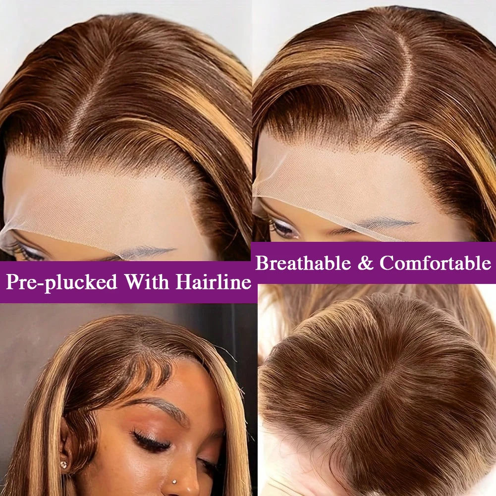 Highlight P4/27 Gerade Bob-Per – Pre Parted 13X4 Lace Front Bob Wig Bewertung und Preis
