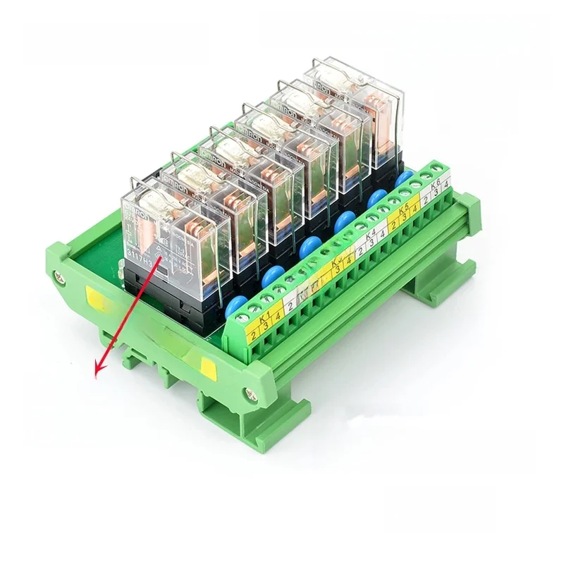 6 kanałów interfejs moduł przekaźnika 1NO + 1NC do montażu na szynie DIN G2R-1-E 16A wejście DC 12V 24V PNP NPN kompatybilny — zdjęcie 2