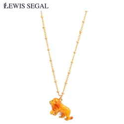 LEWIS SEGAL Women Necklaces Jewelry with Animal Pendent Cute Lion Dog Enamel Painted Simple Style