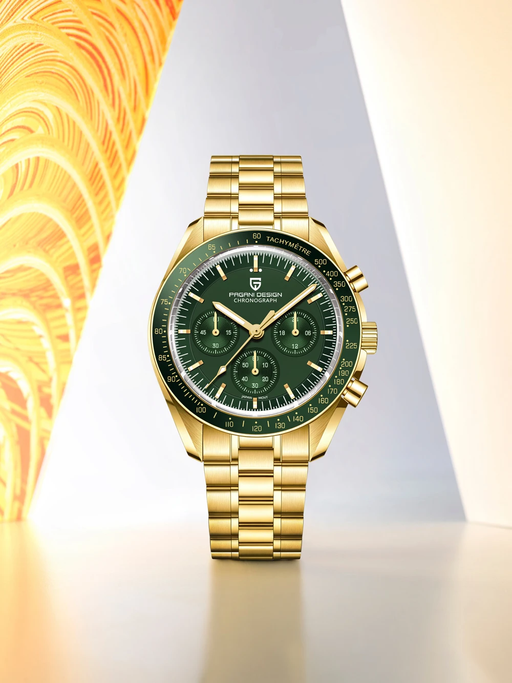 2026 Neue PAGANI DESIGN V6 Moon Herrenuhren Gold Luxus Quarzuhr Herren Speed Sports Chronograph VK63 AR Saphir Wasserdicht Leuchtende Uhr Geschenk