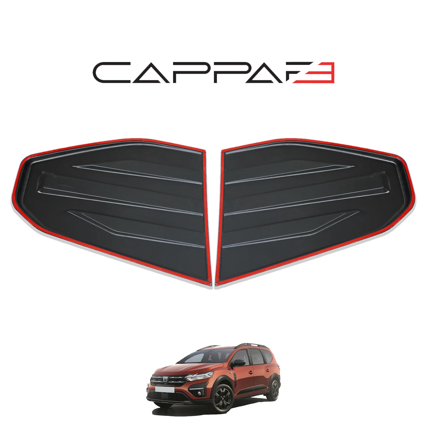 For Dacia Jogger 2022 and Later Compatible Side Vent Window Protector-2 Pcs Piano Black ABS Exterior Accessiories Car Auto Wings