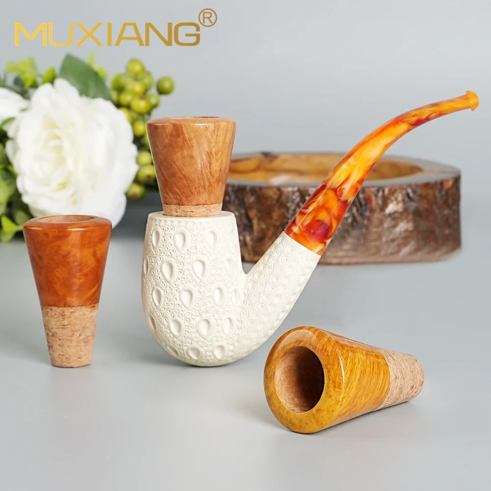 MUXIANG Meerschaum Coloring Bowl Briar wood bowl for meerschaum tobacco pipes Provides a more even tone 3mm bottom channel