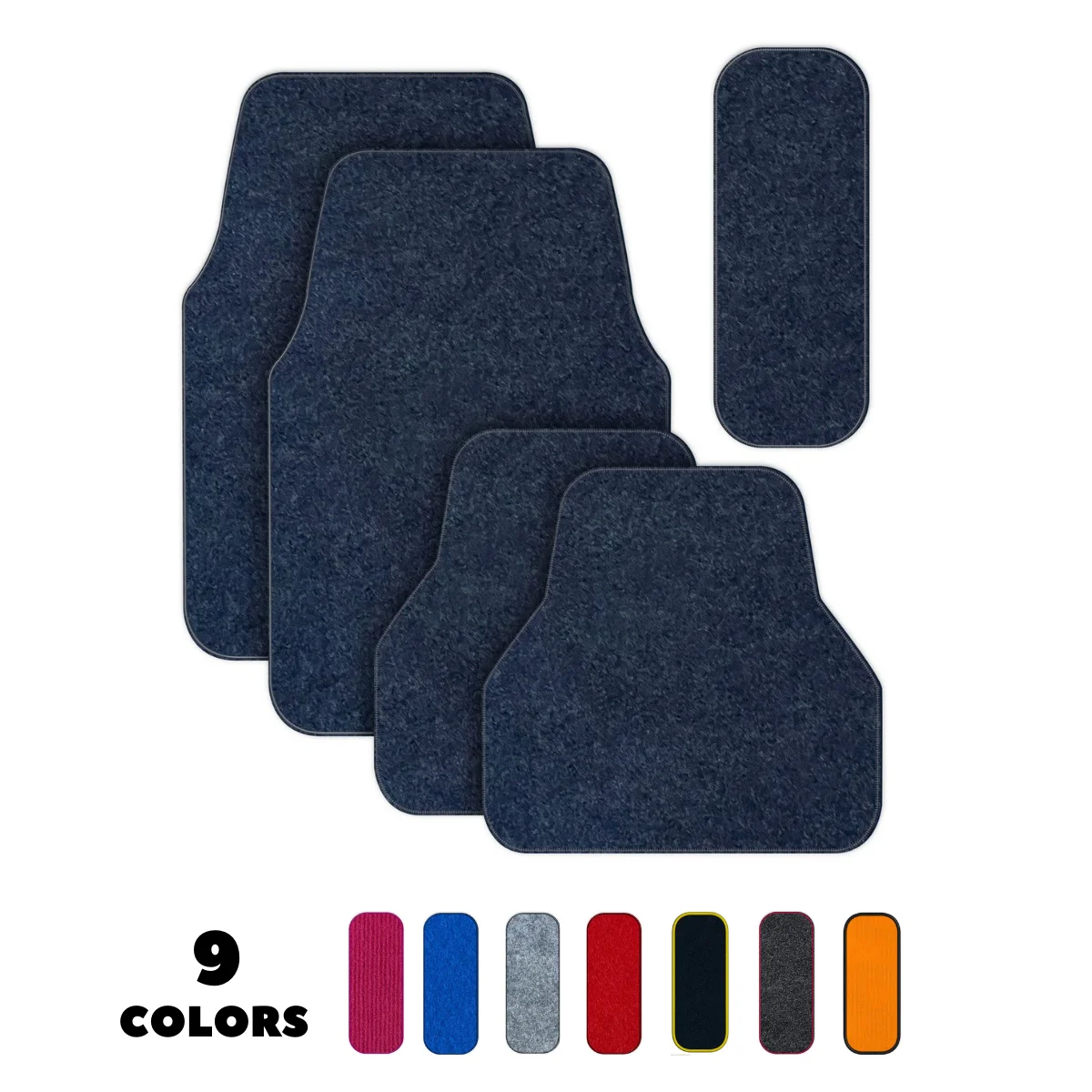 

Universal Car Mat Set Non-Slip Odorless Automobile Anti-Slip Floor Mats Set 5 Pcs Black Gray Red Blue