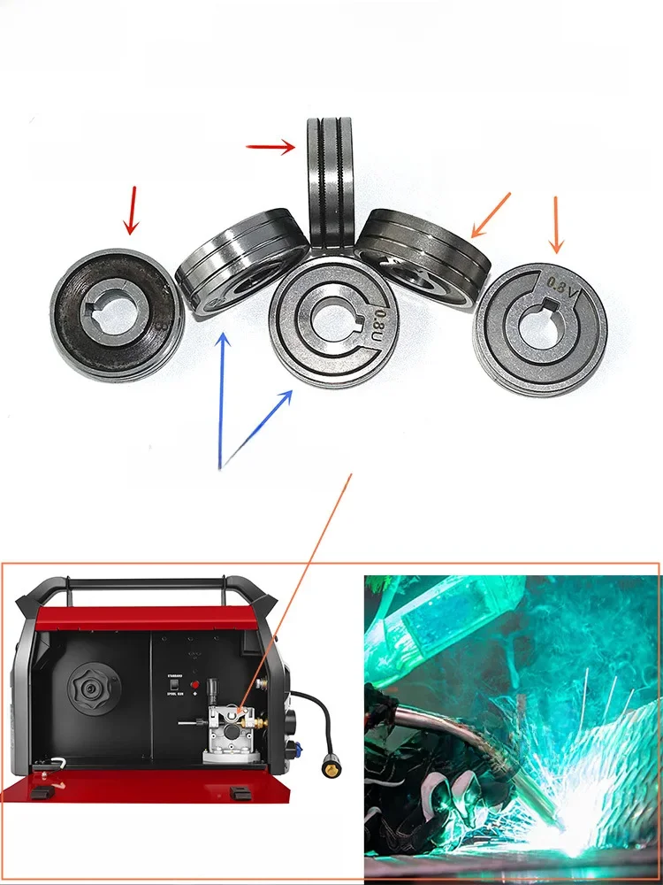 Rouleau d'alimentation de soudage V U, rainure moletée 0.6mm 0.8mm 1.0mm, taille 30x10x10mm pour acier et aluminium, cordon de Flux, fil Mig
